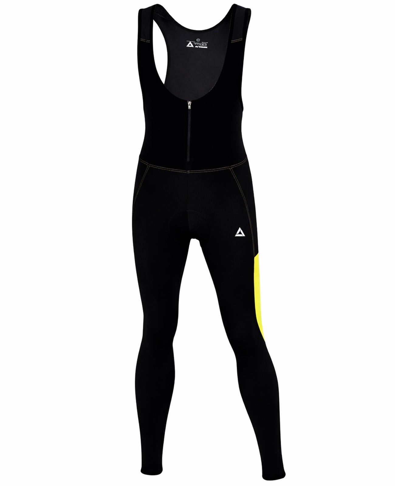 Herren Winter Thermo Fahrradhose Lang Trägerhose Pro Line Schwarz-Neon