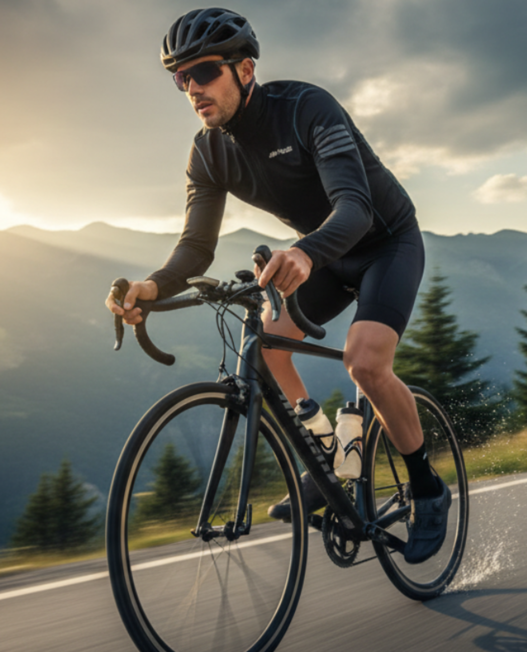 Uomini Thermo Radtrikot Pro Black and Blue