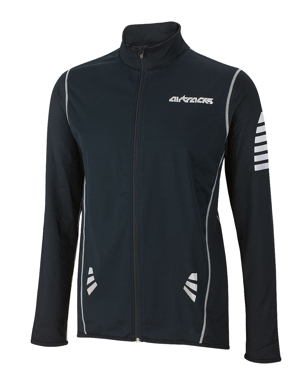 winter-fahrradtrikot-radtrikot-langarm-thermo-winter-herren-damen-windstopper-schwarz-silver-pro-s-m-l-xl-xxl-front